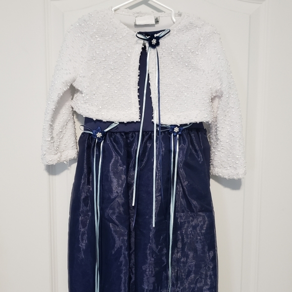 Sears Other - Size 4 Navy Flower Girl Dress